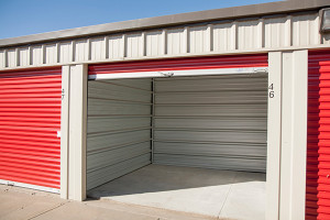 empty storage unit at Highway 36 Storage in northwest Omaha, Nebraska